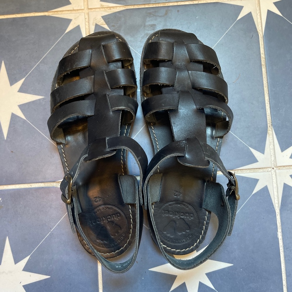 Black Leather Sandals